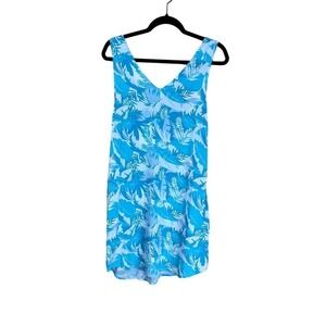 Natural Reflections 100% Rayon Dress, Turquoise and White, Large